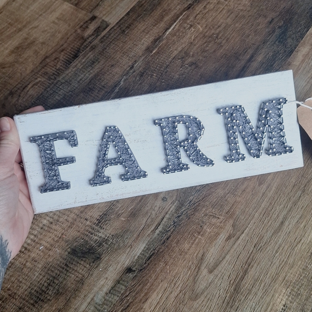 Handmade FARM String/Nail Art Sign